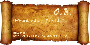 Offenbacher Miklós névjegykártya